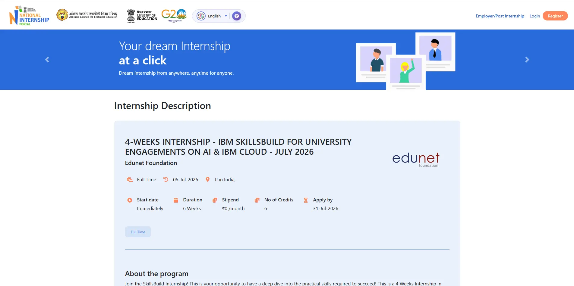 IBM SkillsBuild AI Internship 2026
